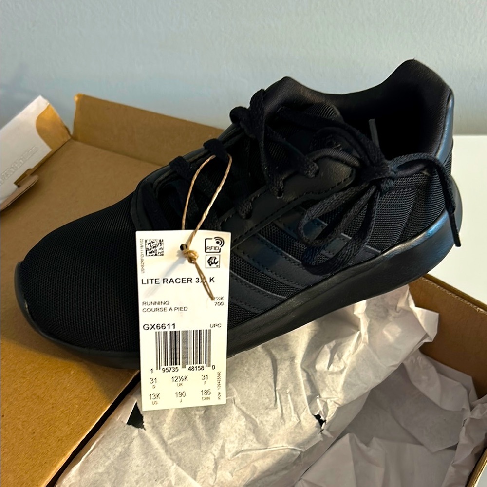 Adidas boys Lite Racer 3.0 Black Shoes